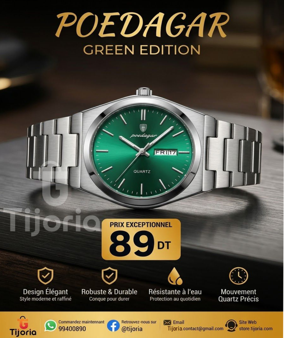 Montre Poedagar Homme Élégante – Design Luxe Chronographe – Image 1